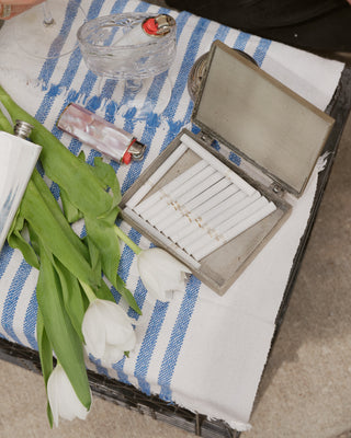 Vintage Square Metal Cigarette Box