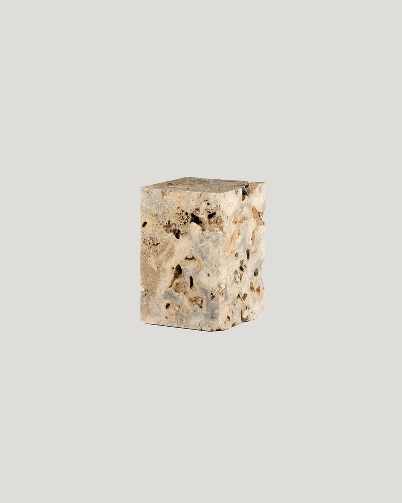 Travertine End Table