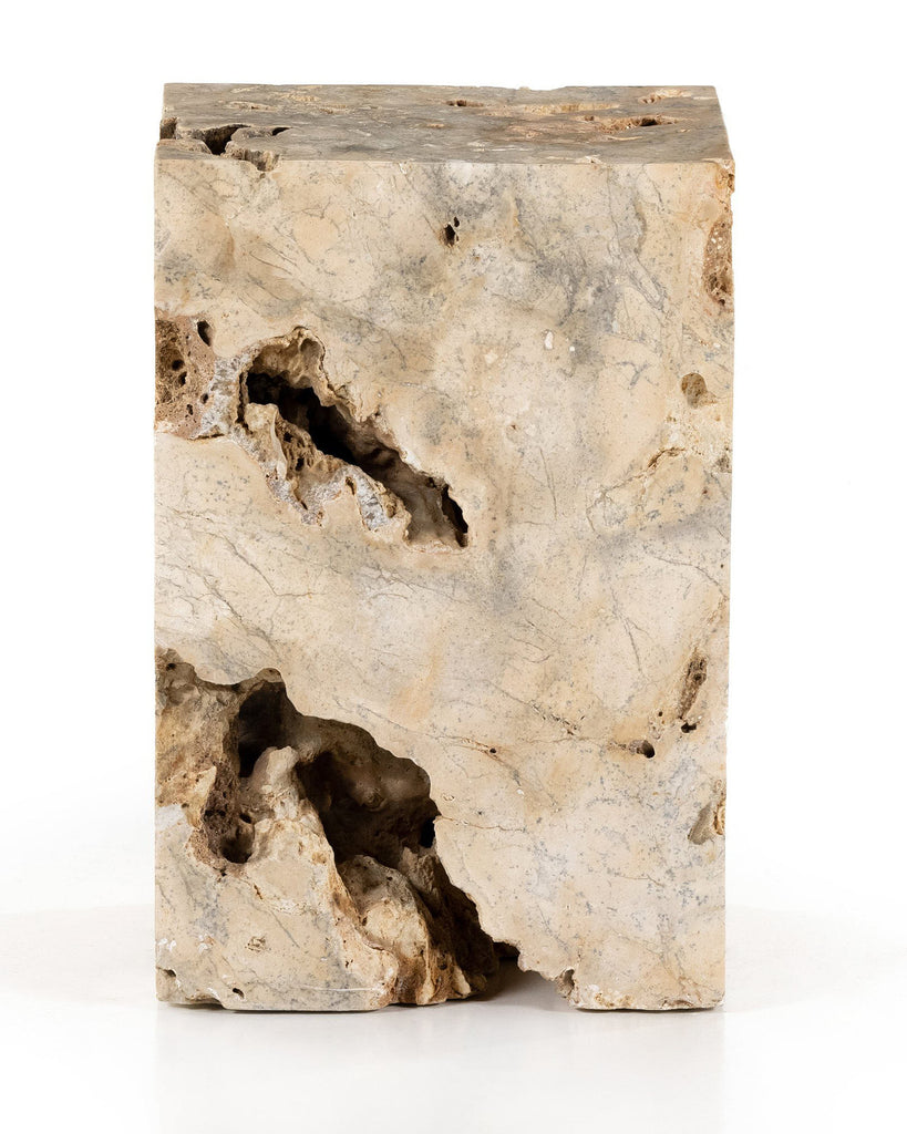 Travertine End Table