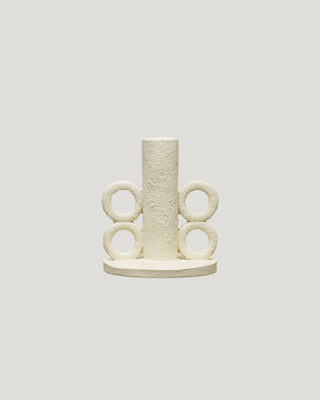Cream Stucco Candle Holders