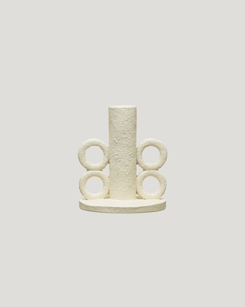 Cream Stucco Candle Holders