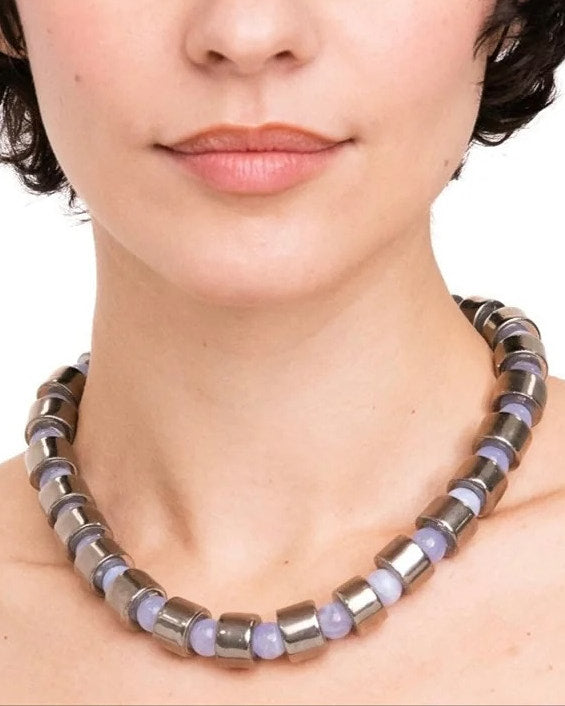 SUNDRY B2. COIN, BLUE LACE AGATE