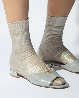 Iridescent Ribbed Sock