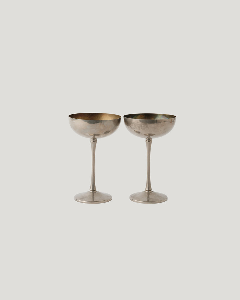 Vintage Italian Silverplate Coupes Set of 2