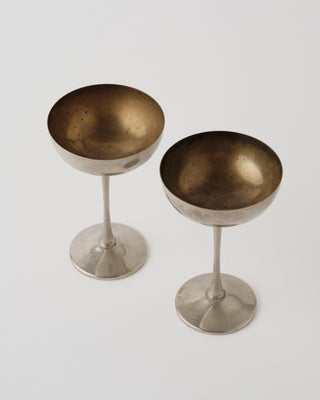 Vintage Italian Silverplate Coupes Set of 2