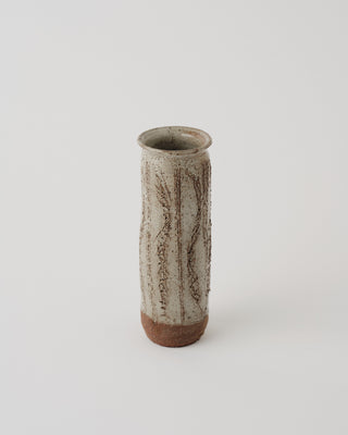 Vintage Sage & Brown Tall Vase