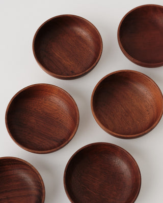 Teak Pinch Bowl Salt Cellars